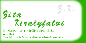 zita kiralyfalvi business card