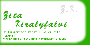 zita kiralyfalvi business card